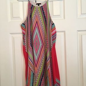 Colorful flowy tank mini dress
